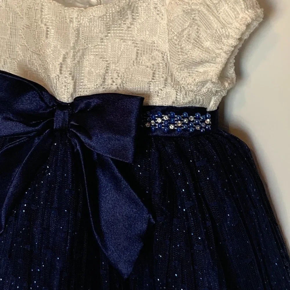 Sweet Heart Rose Navy and Cream Lace Dress